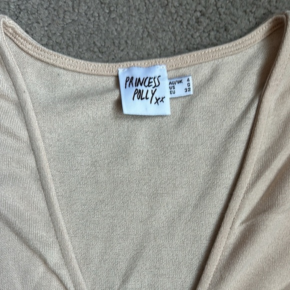 Princess Polly Macy Cardigan in Beige Size 0 - Picture 8 of 10